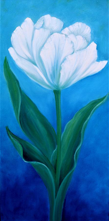 White Tulip  Painting by Archana Gautam