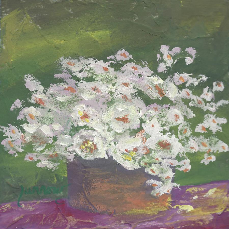 Flower Painting - White Vinca by Sue Furrow