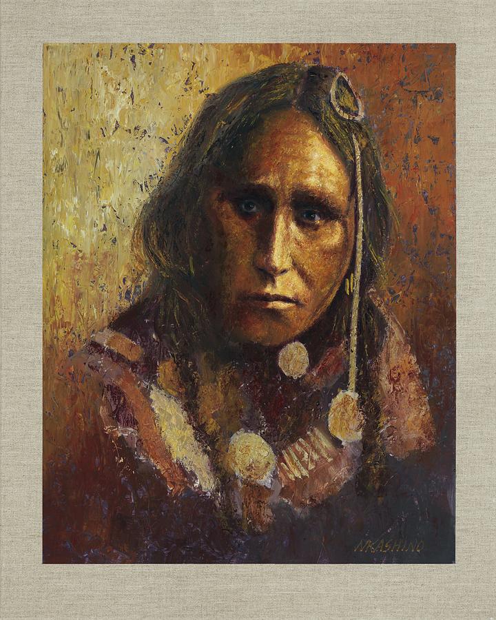 White War Bonnet, Navajo Painting by Mark Kashino