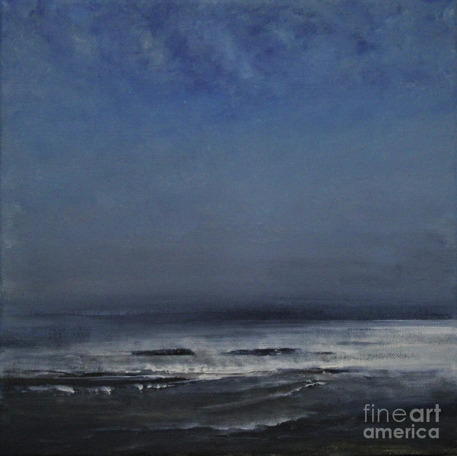White Waves At Dusk Painting by Jane See