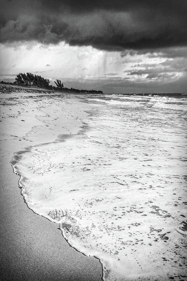 White Waves under Thunder in Black and White Photograph by Debra and Dave Vanderlaan