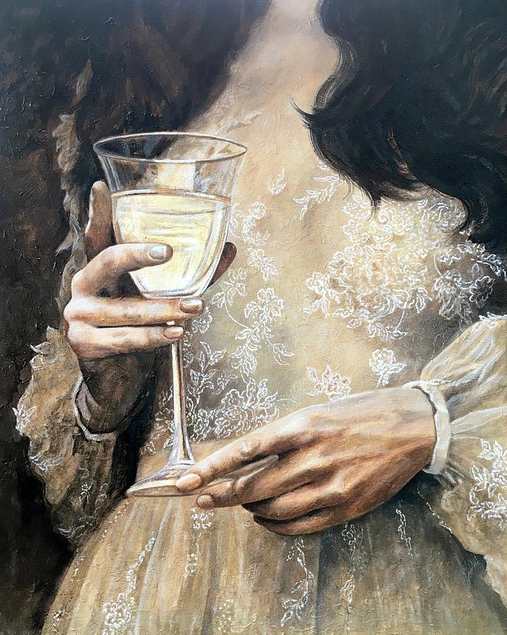 White Wine and Lace Painting by Glenda Stevens