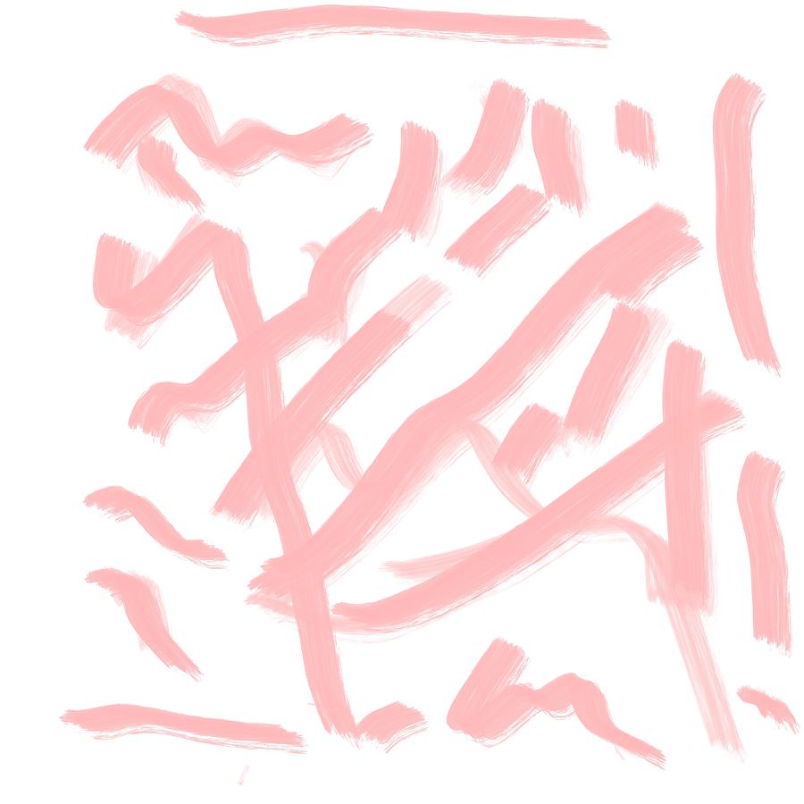 White with Pink Squiggle Digital Art by Aisha Isabelle