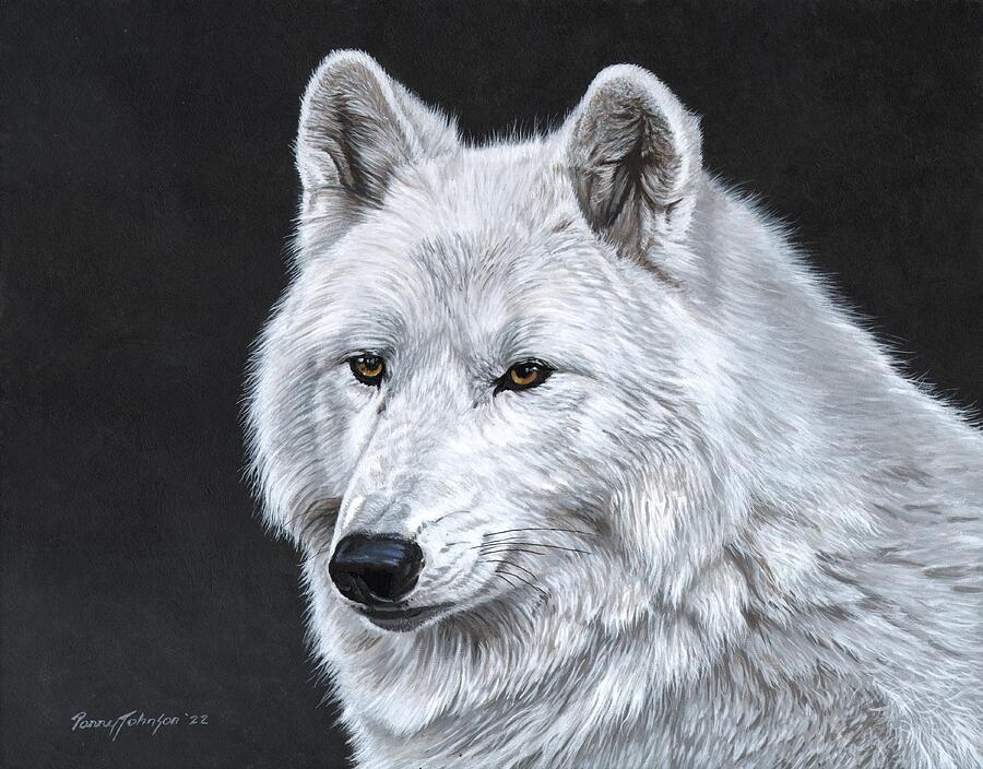 White Wolf Portrait Painting by Parry Johnson - Fine Art America