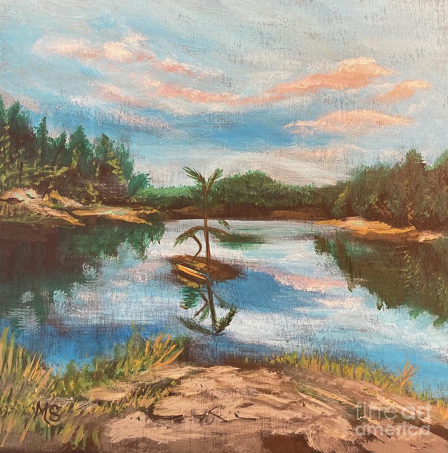 Whitefish River-Manitoulin Island-plein air Painting by Monika Shepherdson