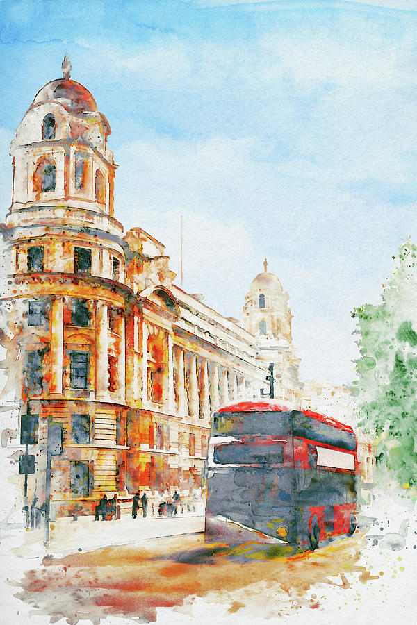 Whitehall Building - London Cityscape Painting by Marian Voicu