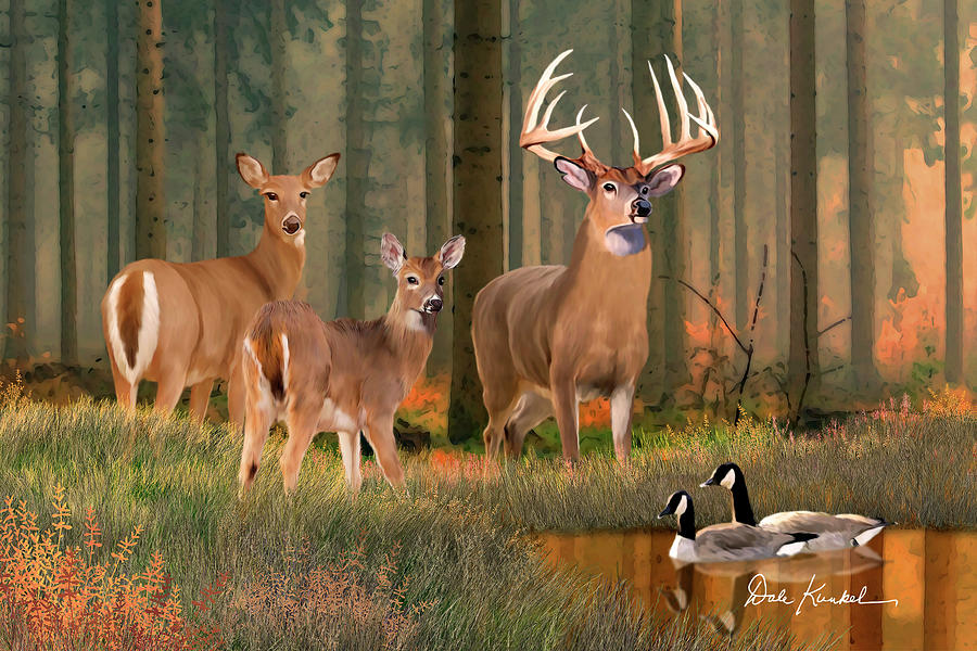 Whitetail Deer Art - Morning Glory Painting by Dale Kunkel Art