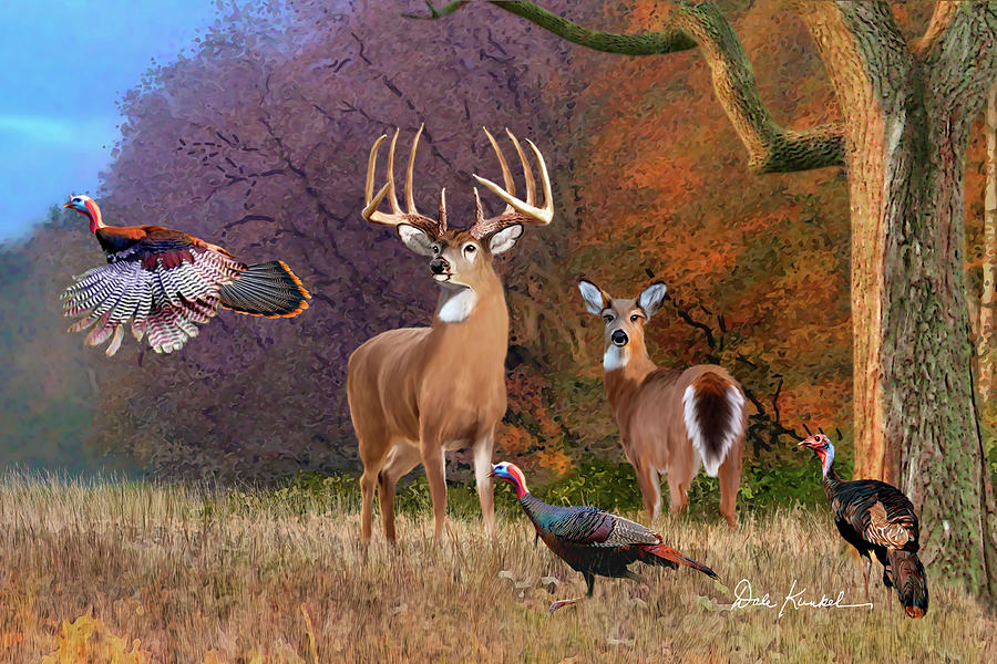 Whitetail Deer Art Print - American Heartthrob Painting by Dale Kunkel Art