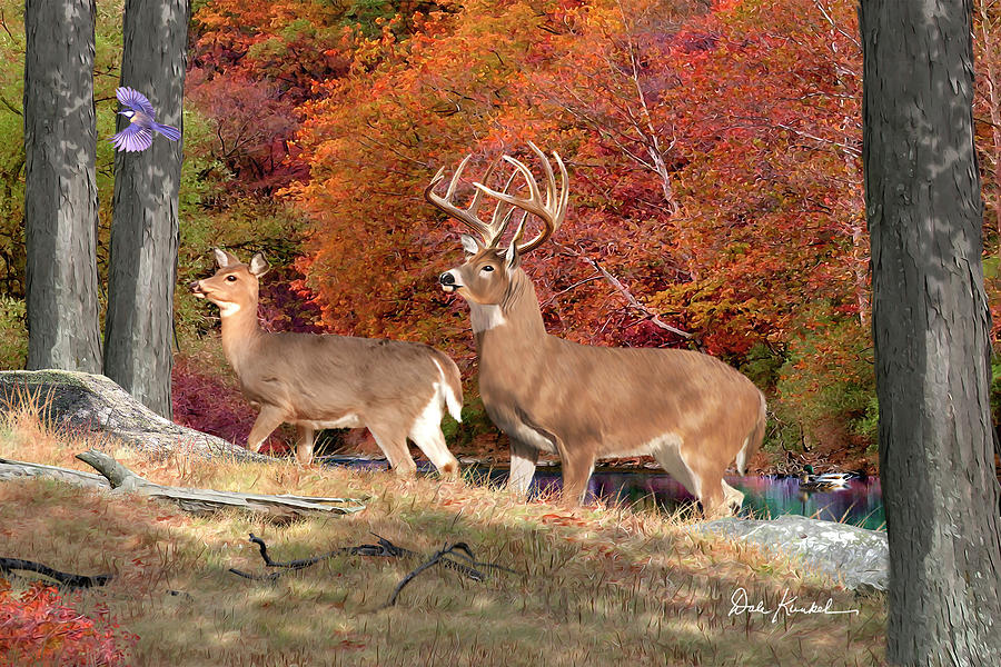 Whitetail Deer Art Print - In His Glory Painting by Dale Kunkel Art Whitetail Deer Art Print - In His Glory Painting by Dale Kunkel Art
