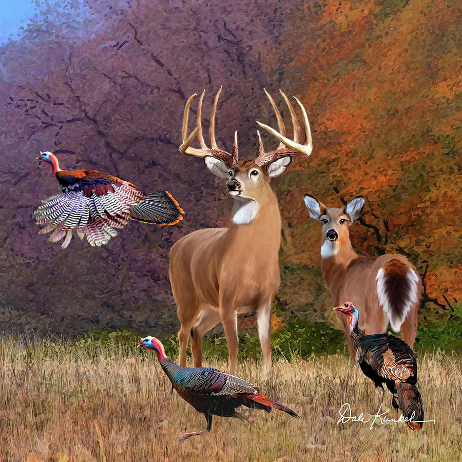 Whitetail Deer Art Squares - American Heartthrob Painting by Dale Kunkel Art Whitetail Deer Art Squares - American Heartthrob Painting by Dale Kunkel Art