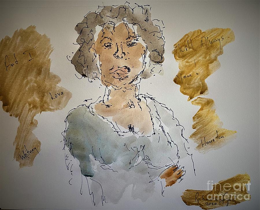 Whitney Houston And I will always love you Painting by Richard W Linford