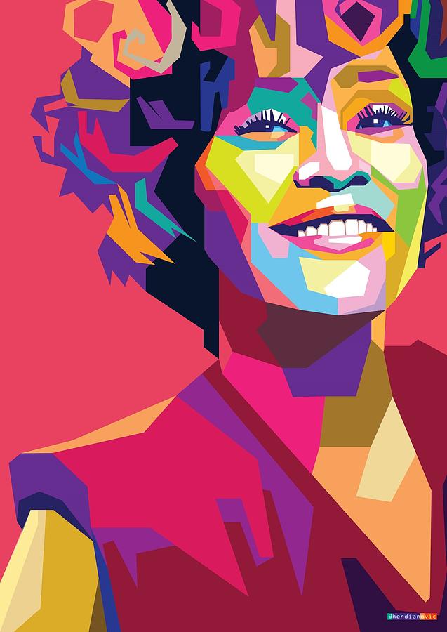 Whitney Houston Digital Art By Dadi Herdiansyah