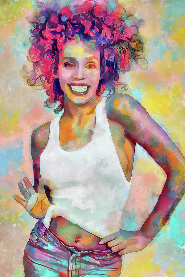 Whitney Houston Mixed Media - Whitney Houston Tribute Art I Wanna Dance With Somebody by The Rocker Chic