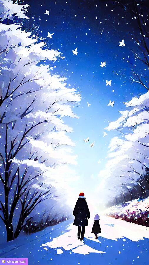 A I White Butterflies in the Snow  Digital Art by Denise F Fulmer