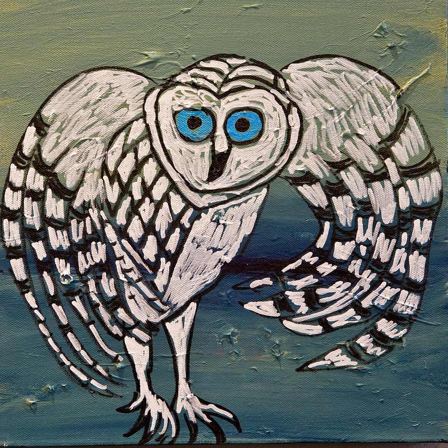Owl Painting - Who Are You? by Adu Gindy