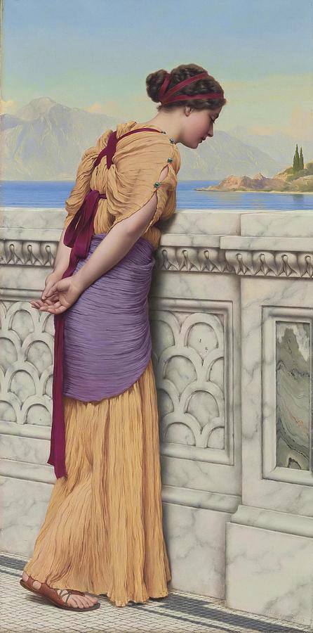 John Painting -  Who Can They Be  by John William Godward