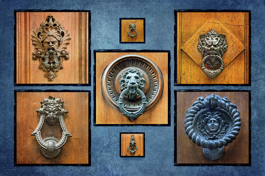 Italian Door Knocker Collage 2 Photograph by Jill Love