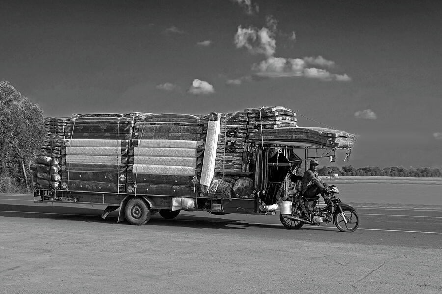 Transportation Photograph - Who Needs a Pickup Truck? - BW by Brian Shaw