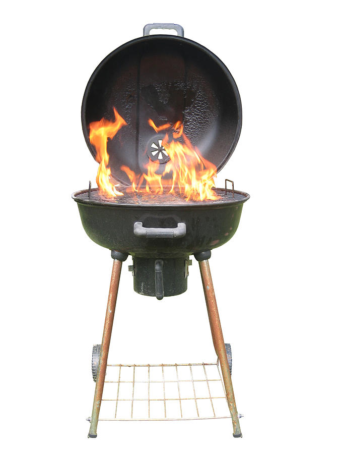 Whole Charcoal Grill with Flames Photograph by Lissart
