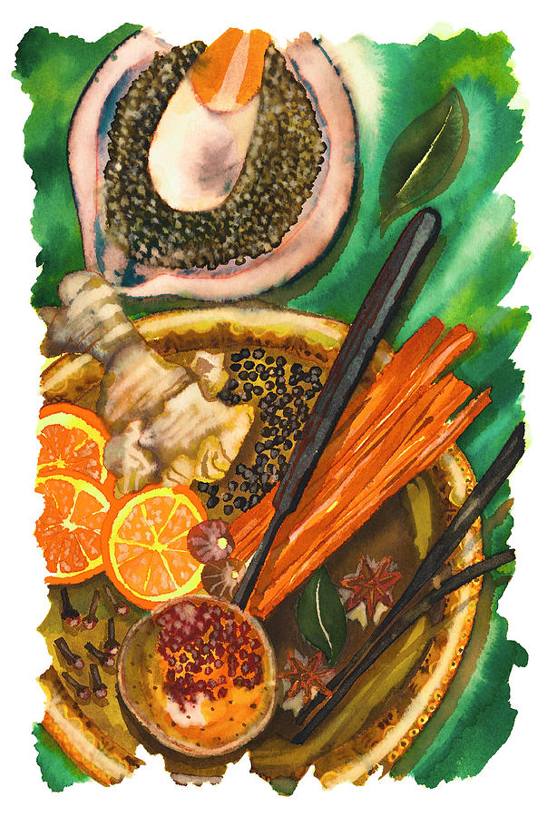 Whole Spices Drawing by Tess Stone