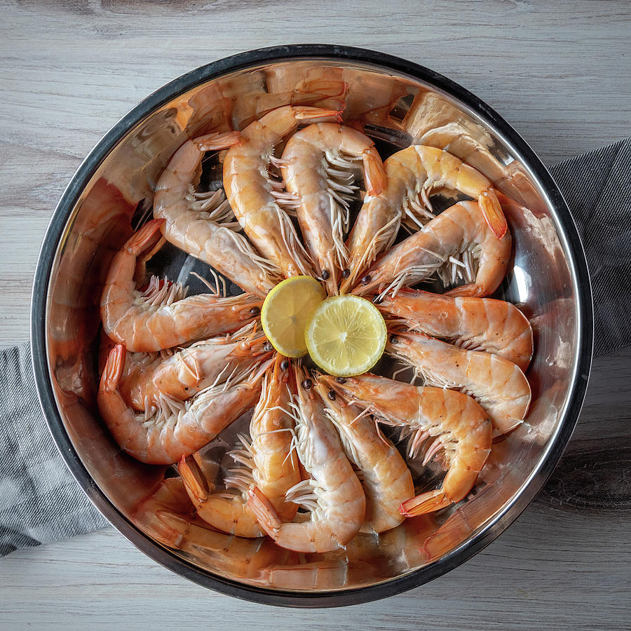 Whole Steamed Shrimp Photograph by Bradford Martin