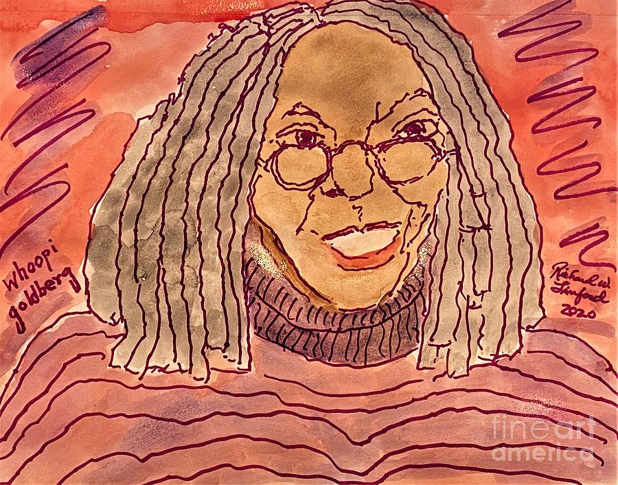 Whoopi Goldberg Painting by Richard W Linford