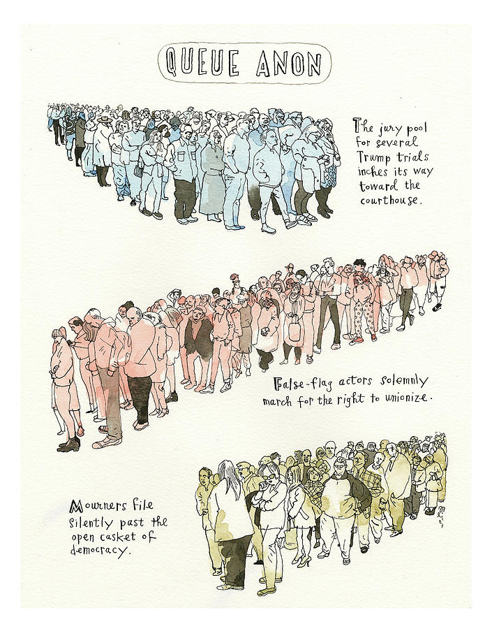 Whose Line Is It Anyway? Painting by Barry Blitt