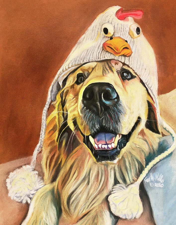 Why did the chicken cross the road? Pastel by Faythe Mills