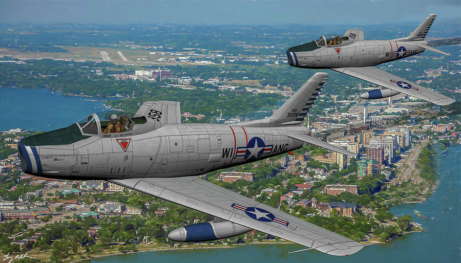 WI ANG Sabres over Madison - Art Digital Art by Tommy Anderson