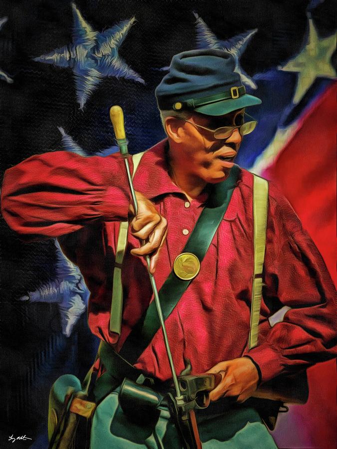 WI Colored Infantry Sharpshooter - Art Mixed Media by Tommy Anderson