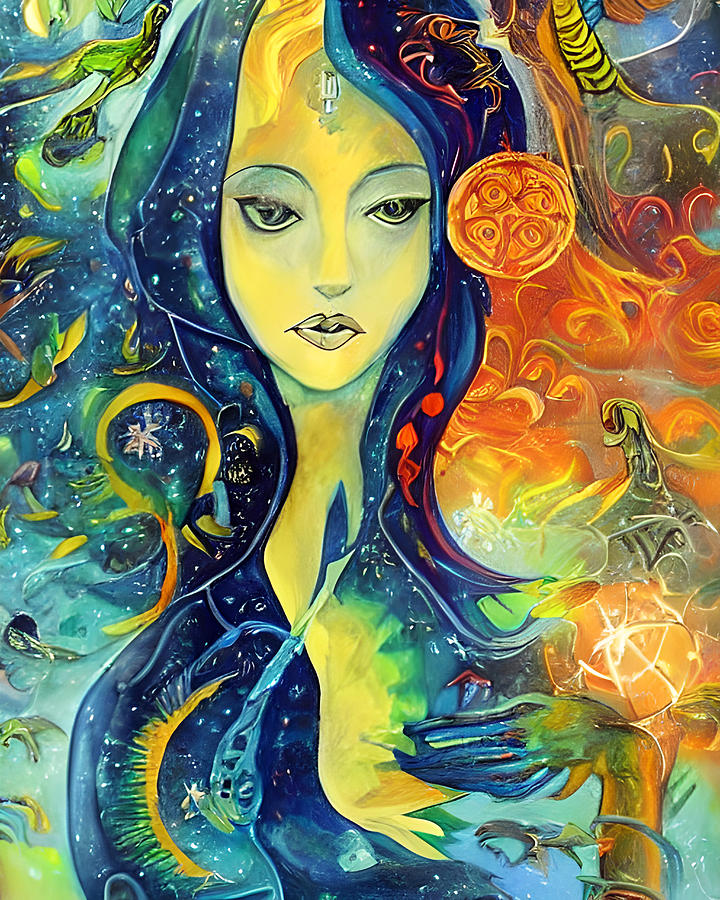 Wicca Goddes Artwork Digital Art by Ervina Anandhita - Pixels