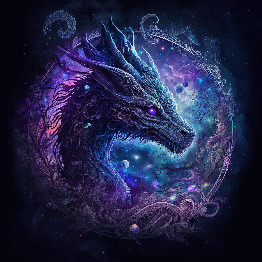 Wiccan Space Dragon Digital Art by Fantasy Flair - Fine Art America