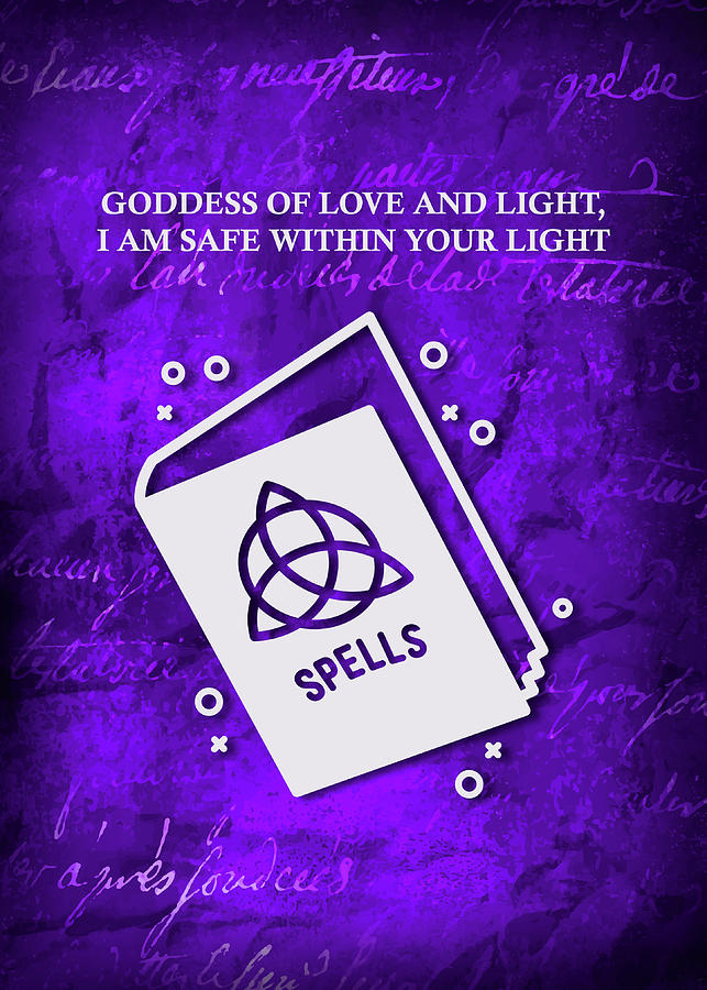 Wiccan Wall Art Decor Goddess Of Love And Light I Am Safe Within Your ...