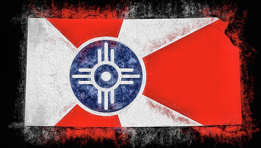 Wichita Kansas Flag Digital Art by JC Findley
