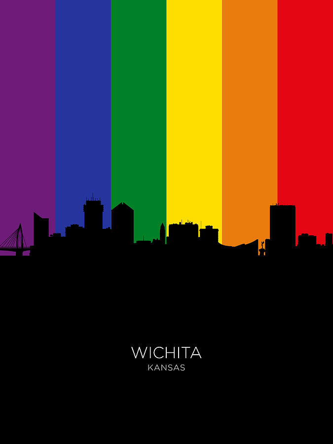 Wichita Kansas Skyline #17 Digital Art by Michael Tompsett