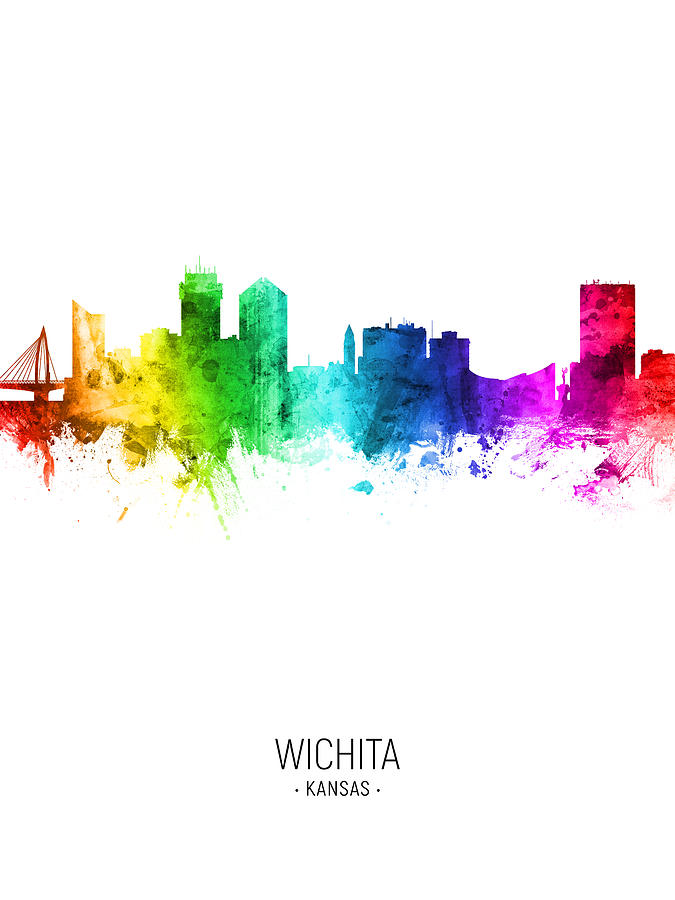 Wichita Kansas Skyline #21 Digital Art by Michael Tompsett