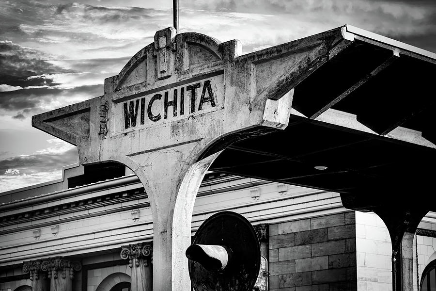 Wichita Kansas Union Station Architecture - Black and White Photograph by Gregory Ballos