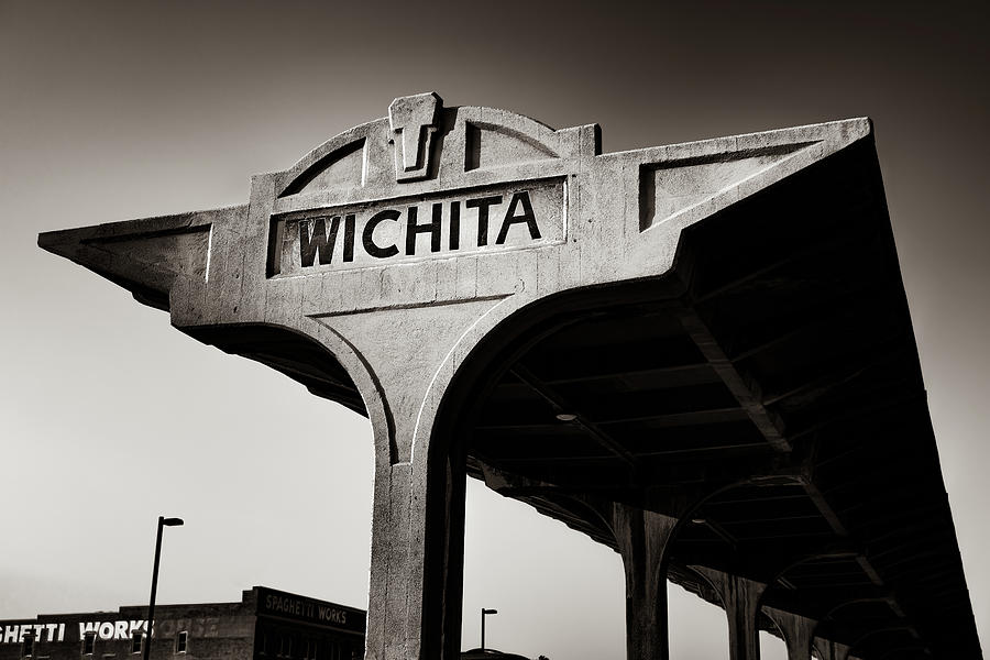 Wichita Union Train Station in Sepia Photograph by Gregory Ballos