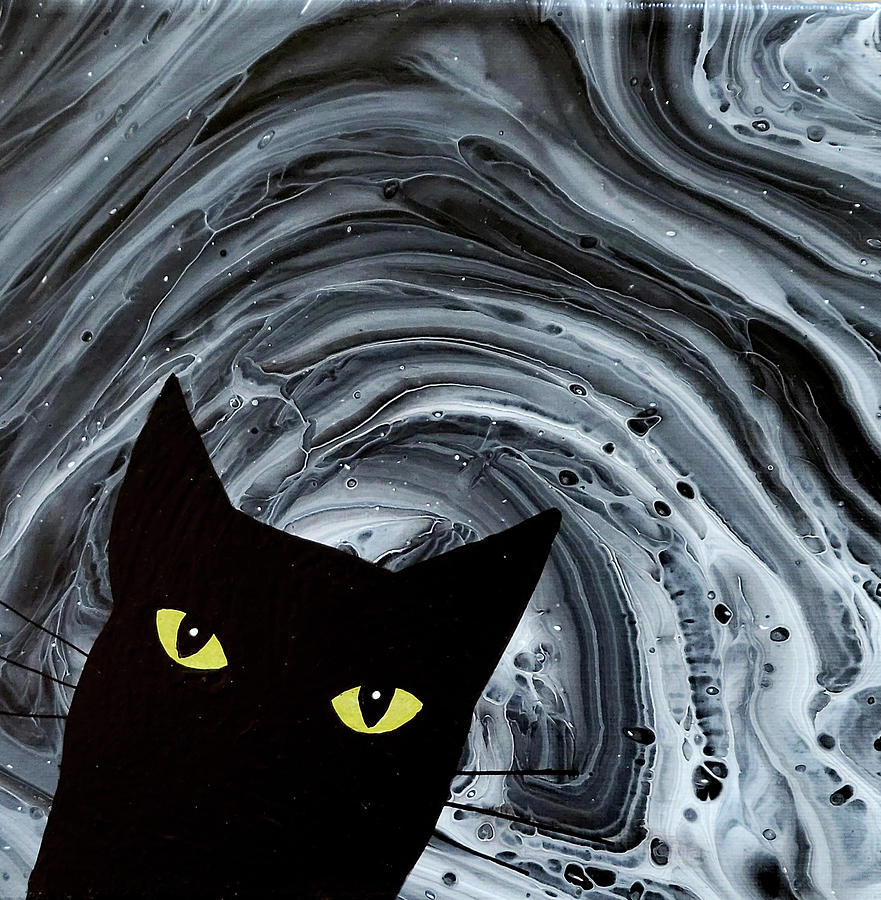 Wicked Kitty Vortex Painting by Catherine G McElroy