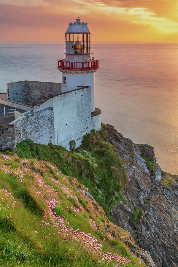 Wicklow Head Lighthouse, Co Wicklow - Portrait Version Photograph by Adrian Hendroff