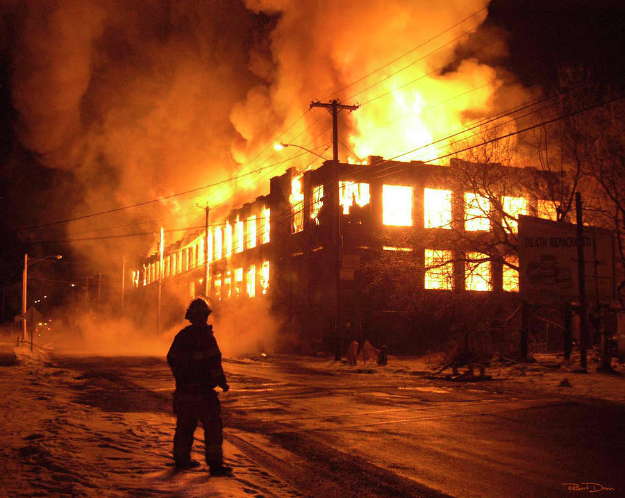 Wickwire Building Fire, Cortland, New York Photograph by Robert Dann