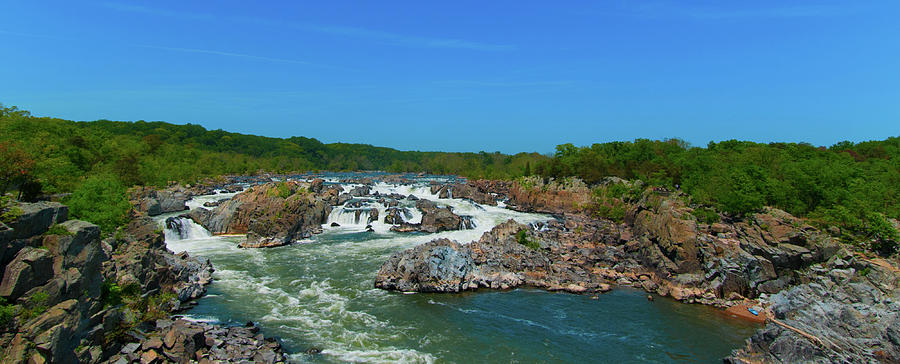Wide angle of Great Falls Virginia Photograph by John Quinn