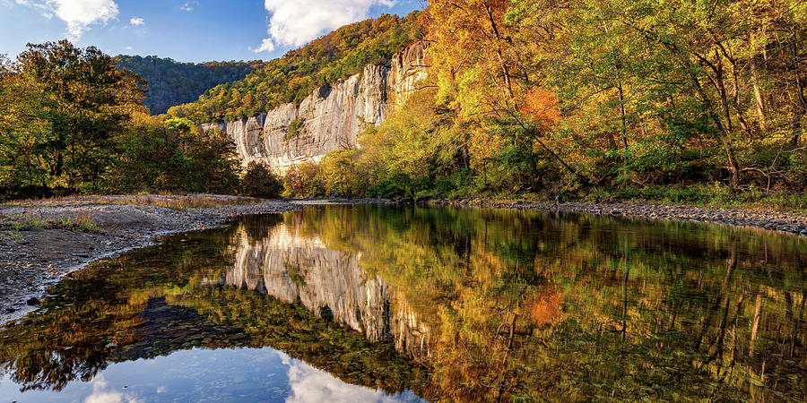 Wide Angle Panoramic Reflections Of Roark Bluff Photograph by Gregory Ballos