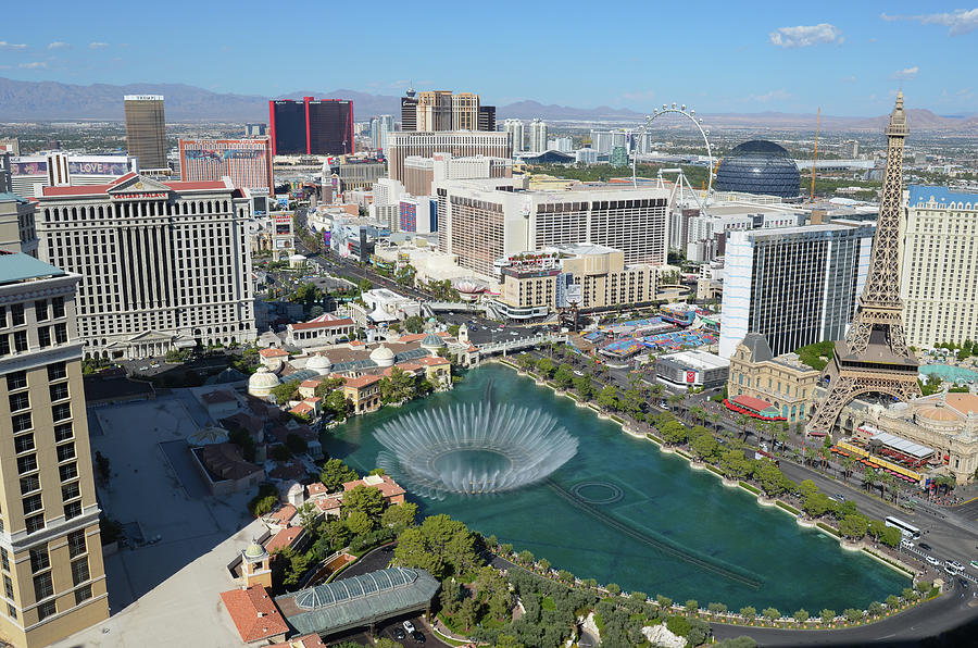 Wide Angle Panoramic View above the Las Vegas Strip Photograph by Shawn OBrien