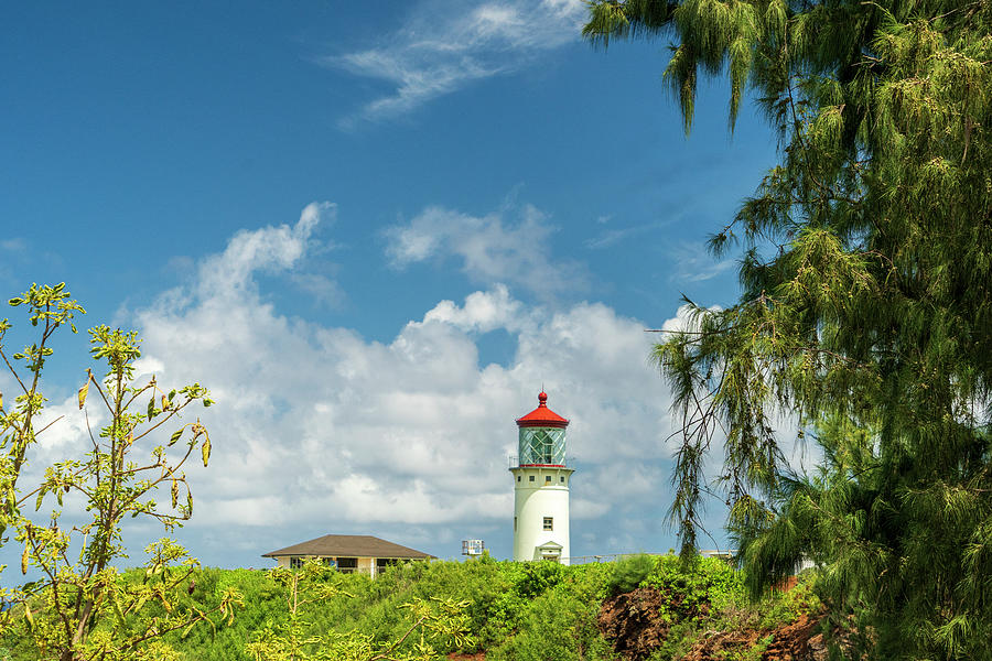 Wide Angle Shot of Kilauea Point Lighthouse Photograph by Betty Eich