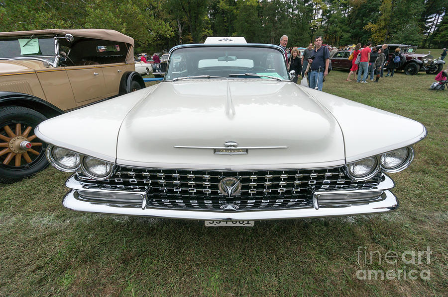 Wide-angle view of the front of a vintage Buick Electra convertible Photograph by William Kuta