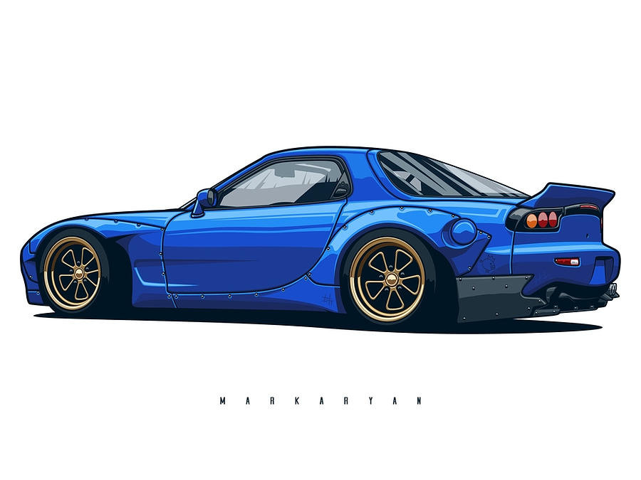 Wide body RX7 Poster Painting by Dominic Evans | Pixels