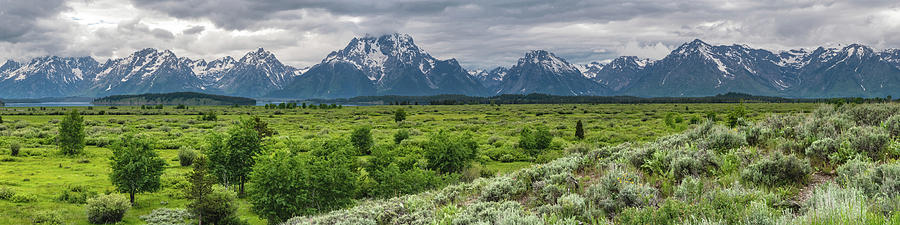 Wide Panorama of Tetons Photograph by Kelly VanDellen
