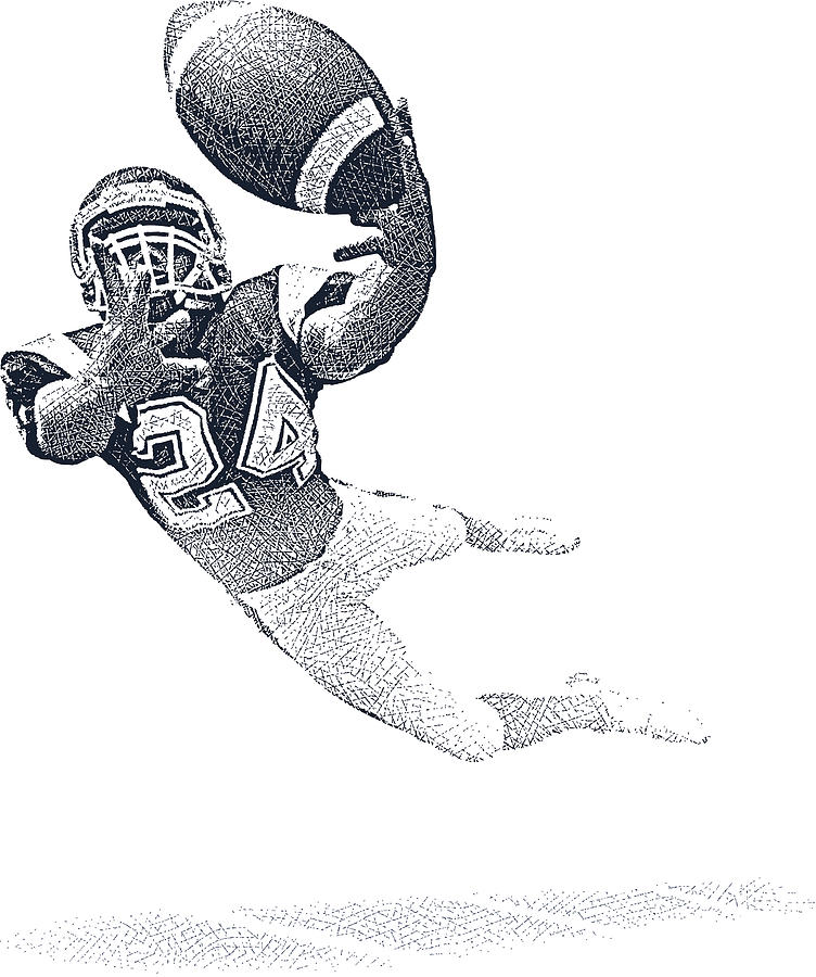 Wide Receiver Making Fantastic Catch Drawing by GeorgePeters