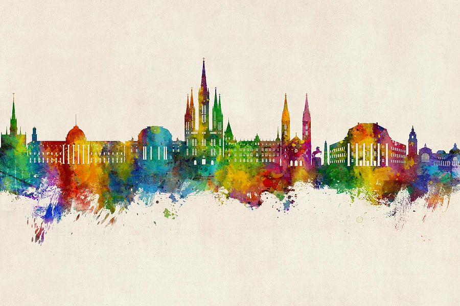 Wiesbaden Germany Skyline #35 Digital Art by Michael Tompsett